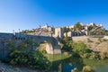 Alcantara bridge river Tagus and Toledo city