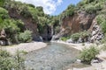 Alcantara gorge with river and ravine at Sicily, Italy