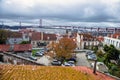 Alcantara Lisboa district rooftop, Tago river bridge, Lisbon, Portugal Royalty Free Stock Photo