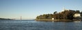 Alcatraz Island and the Golden Gate Bridge Royalty Free Stock Photo