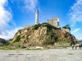 Alcatraz Island Lighthouse in San Francisco Bay Royalty Free Stock Photo