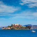 Alcatraz island penitentiary in San Francisco Bay California Royalty Free Stock Photo