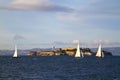 Alcatraz Island Prison in San Francisco Bay Royalty Free Stock Photo