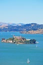 San Francisco, bay, Alcatraz, island, port, harbor, sailboat, sailing, Pacific Ocean, California, United States of America, Usa Royalty Free Stock Photo