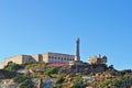 Alcatraz Island, lighthouse, prison, rock, San Francisco, California, United States of America, Usa, architecture, flowers, ruins Royalty Free Stock Photo