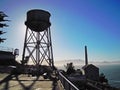 Alcatraz Island, prison, water tower, San Francisco, California, United States of America, Usa Royalty Free Stock Photo