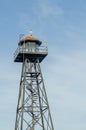 Alcatraz Prison guard tower with blue sky