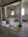 Alcatraz prison interior, the loundry and the bathroom items storage, San Francisco, California, USA