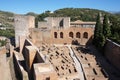 Alcazaba Fortress at the Alhambra in Granada Spain Royalty Free Stock Photo