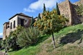 View fortress with orange trees of Alcazaba Royalty Free Stock Photo