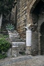 Beautiful arched gate in the Alcazaba Malaga, the former Moorish Arabic fortress that sits on the slope of Mount Gibralfaro.