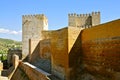 Towers of the Alcazaba Citadel, Alhambra Royalty Free Stock Photo