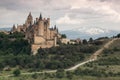 Alcazar castle in Segovia with PeÃÂ±alara mountain Royalty Free Stock Photo