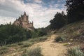 Alcazar castle in Segovia with PeÃÂ±alara mountain Royalty Free Stock Photo