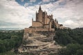 Alcazar castle in Segovia with PeÃÂ±alara mountain Royalty Free Stock Photo