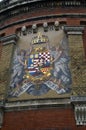 The coat of arms on the castle wall in the city of Budapest, Hungary Royalty Free Stock Photo