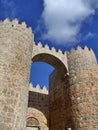 The Alcazar gate in the ancient city walls of Avila,Spain Royalty Free Stock Photo