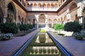 The Alcazar. Patio de las Doncellas patio of the maidens in the Palace of Pedro 1st, Spain