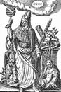 Alchemical engraving of the ideal portrait of hermes trismegistus