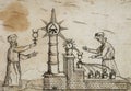 alchemical illustration of the transformation of metals taken from the speculum veritas