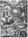 Alchemical image taken from the work entitled ars magna lucis by a. kircher