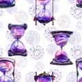 Alchemical sand hourglasses and transmutation circles