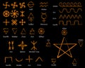 Alchemical Signs. Slavic amulets symbols.