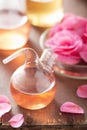 Alchemy and aromatherapy with pink flowers