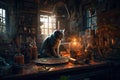 alchemy cat Royalty Free Stock Photo