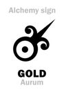 Alchemy: GOLD (Aurum) Royalty Free Stock Photo