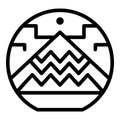 Alchemy icon, outline style