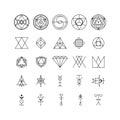 Alchemy Thin Line Icon Set. Vector Royalty Free Stock Photo