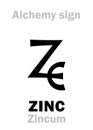 Alchemy: ZINC (Zincum) Royalty Free Stock Photo