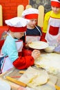 Alchevsk, Ukraine - March 11, 2018: children in the form of cooks at school small cooks in a cafe