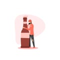 An alcholic guy with a big bottle of drink Royalty Free Stock Photo