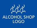 Alco market logo. People dancing icons