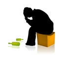 Alcohol abuse addicted man vector Royalty Free Stock Photo