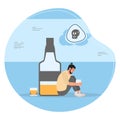 Alcohol addiction Alcoholism Vector Drunk Bottle