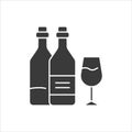 Alcohol addiction black glyph icon. Bad habit. Health danger. Social problem concept. Sign for web page, mobile app, banner,