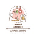 Alcohol addiction concept icon