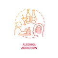 Alcohol addiction concept icon