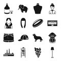 Alcohol, animal, atelier and other web icon in black style.