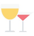 Alcohol, appetizer drink Isolated Color Vector Icon that can be easily modified or edit.