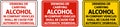 Alcohol Automatic Dismissal Label Sign On White Background