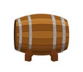 Alcohol barrel, drink container, wooden keg. Cartoon flat style. Vector Royalty Free Stock Photo