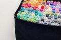 Alcohol based sketch drawing copic style markers set in a bag. Brush and chisel double ended for illustrators and graphic