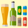 Alcohol beer ale glass vector illustration refreshment brewery and party beverage mug frosty craft drink.