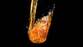 Alcohol beer Liquid splash 3d yellow gold backdrop on black