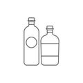 Alcohol beverage bottles icon vector, filled flat sign, solid pictogram isolated on white background Royalty Free Stock Photo