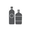 Alcohol beverage bottles icon vector, filled flat sign, solid pictogram isolated on white background Royalty Free Stock Photo